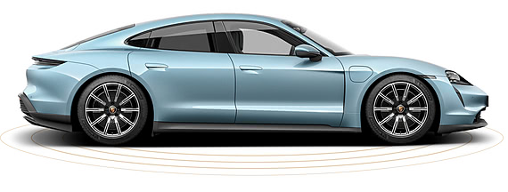 Porsche Taycan голубой фото
