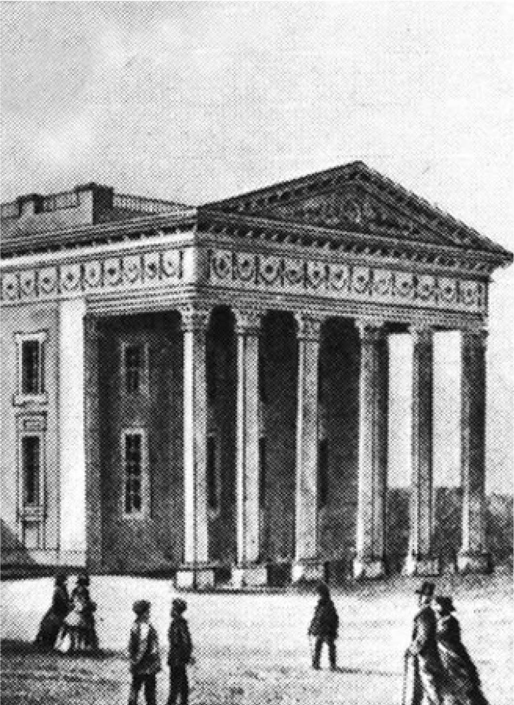 Первый Оперный театр в Одессе на 800 мест гравюра