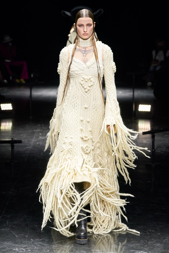 Вязанное платье с бахромой Jean Paul Gaultier