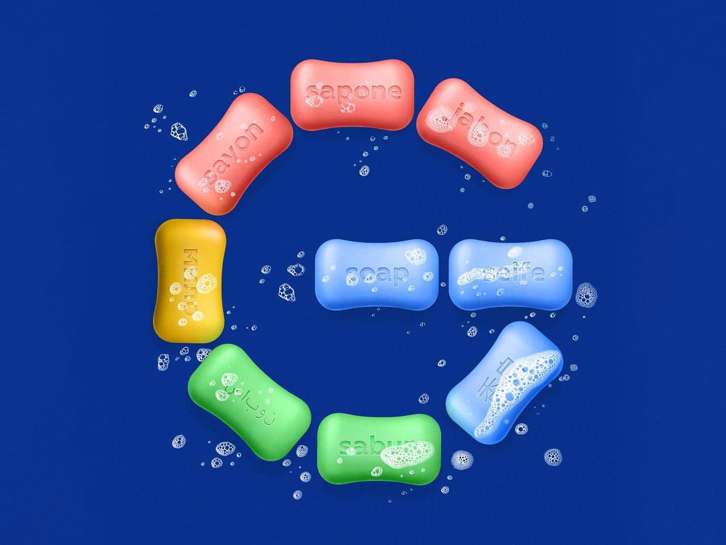 Логотип Google из мыла