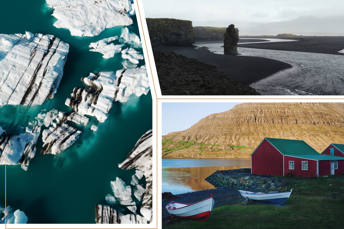 Исландские голубая лагуна и черный пляж
