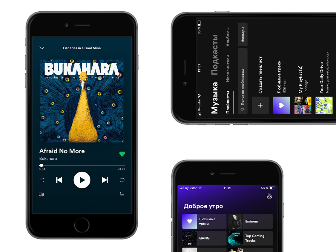 Интерфейс музыкального сервиса Spotify Spotify фото