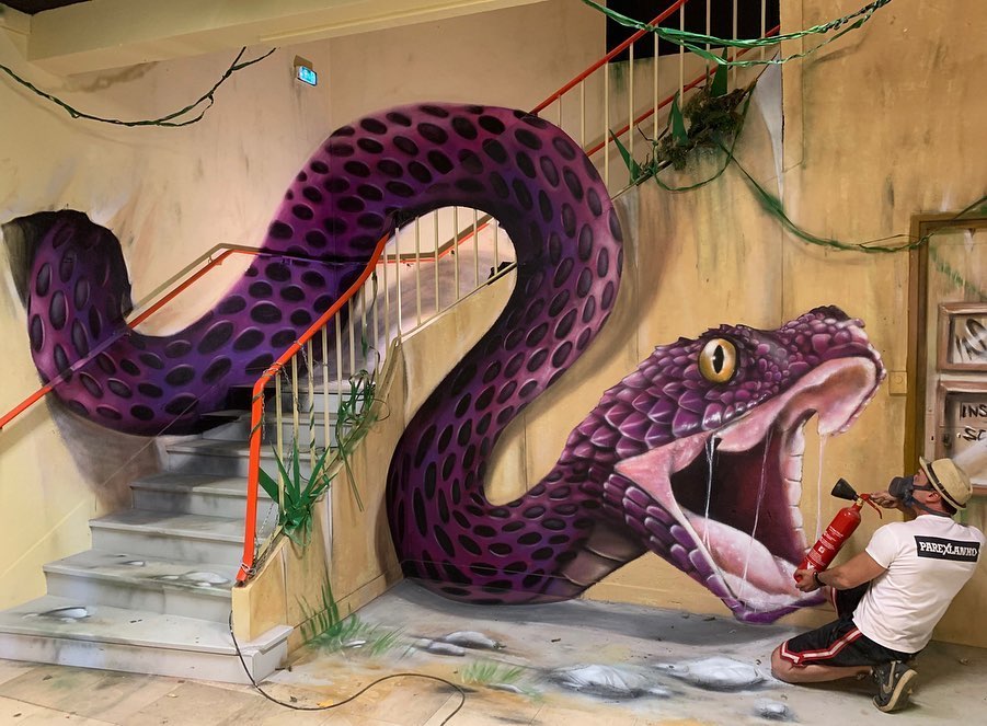 3D-рисунок с огромной змеей