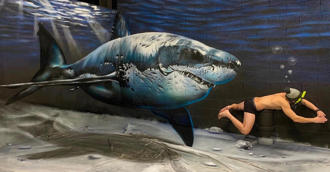 3D-рисунок с акулой