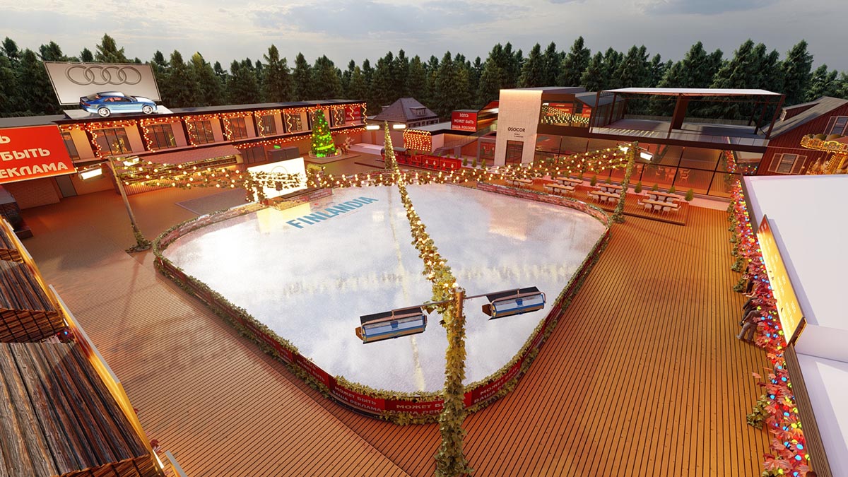 Гигантский каток Osocor Winter Village Каток Osocor Winter Village
