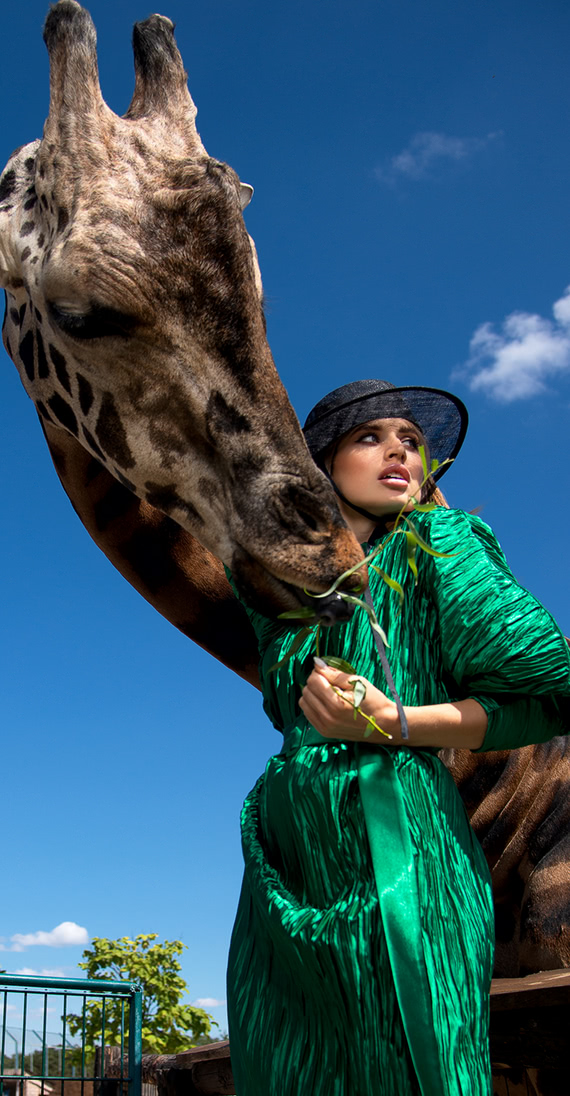 Фешн-съемка в Биопарке Одесса жираф