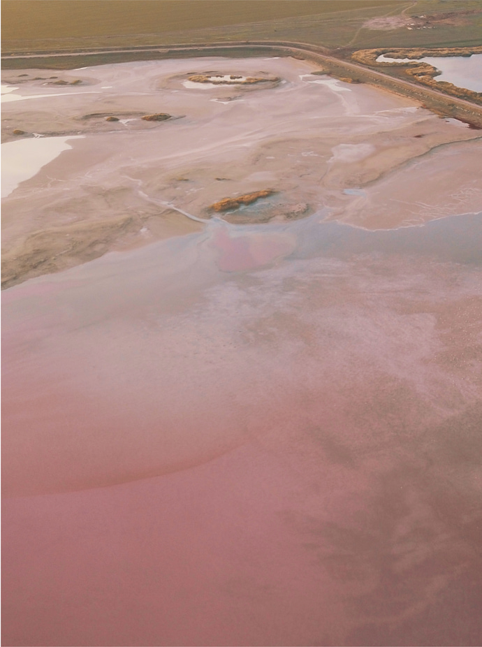 розовое озеро Херсон дрон фото сверху